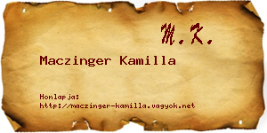 Maczinger Kamilla névjegykártya